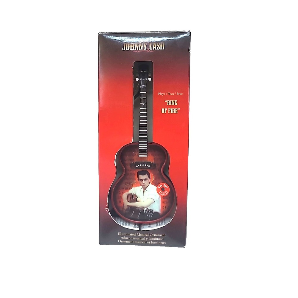 Johnny Cash Illuminated Musical Ornament Plays Ring of Fire Tested Works